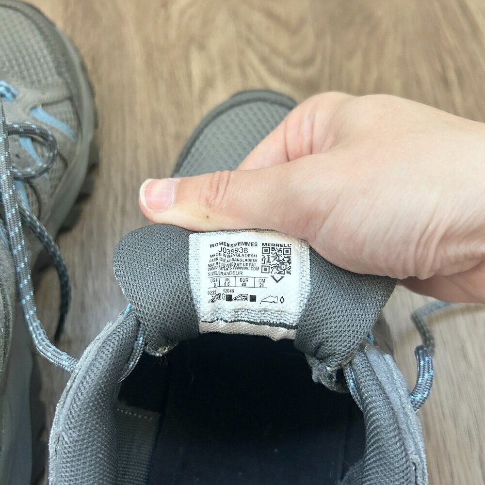 Merrell Women's Oakcreek Hiking Shoes in Paloma Gray Blue Size 9 - Picture 8 of 9
